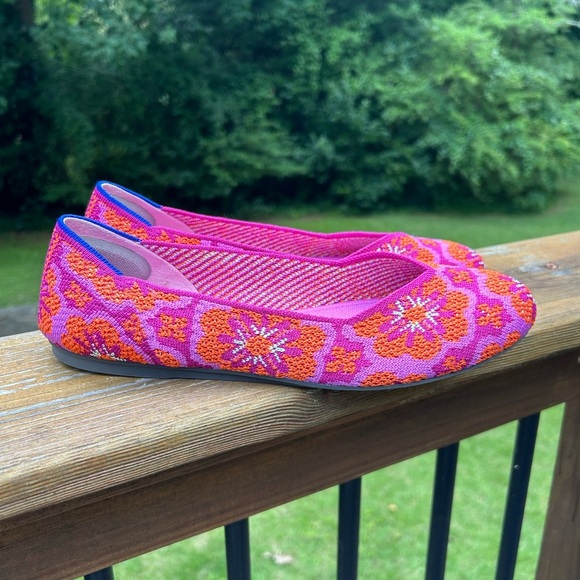 Rothy’s The Flat Lotus Burst Colorful Knit Round Toe Flats Size 9.5 - Picture 1 of 5